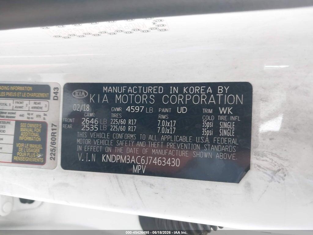KNDPM3AC6J7463430 2018 KIA SPORTAGE photo no. 9
