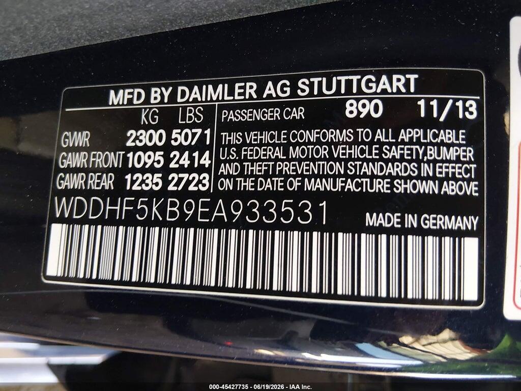 WDDHF5KB9EA933531 2014 MERCEDES-BENZ E 350 photo no. 9