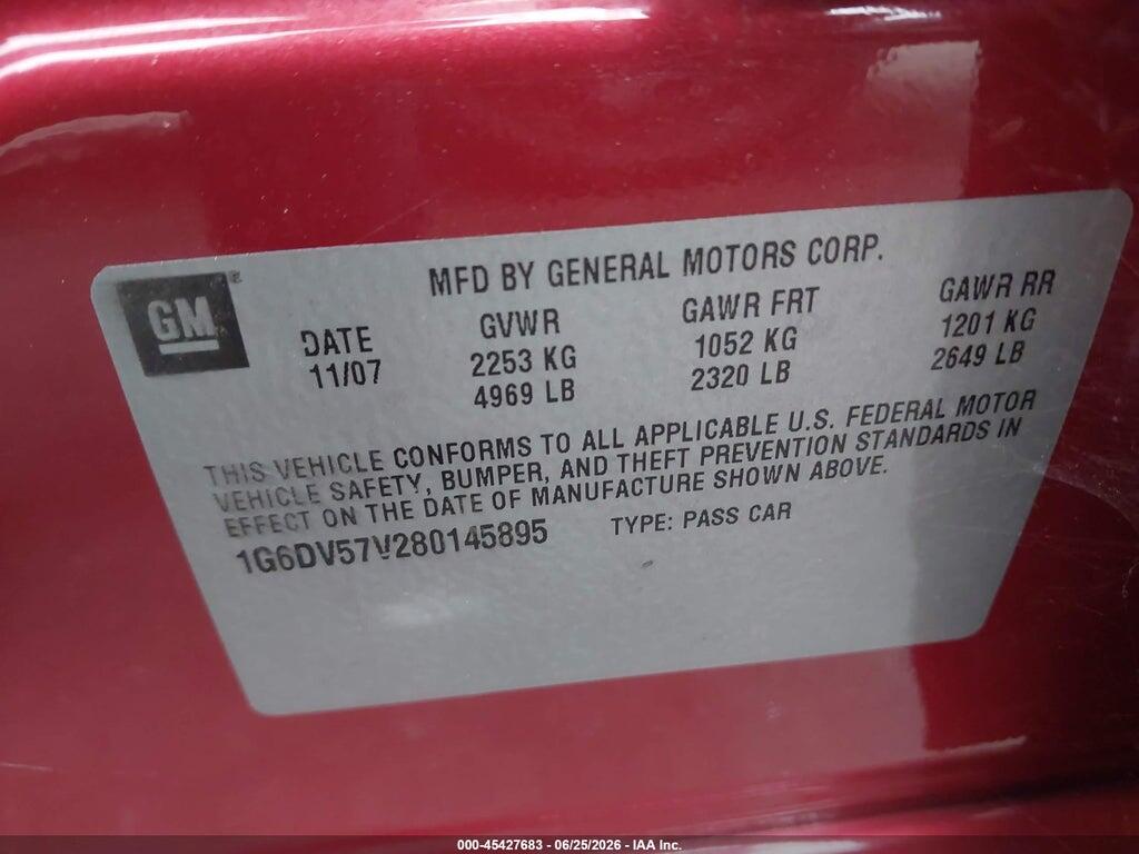 1G6DV57V280145895 2008 CADILLAC CTS photo no. 9