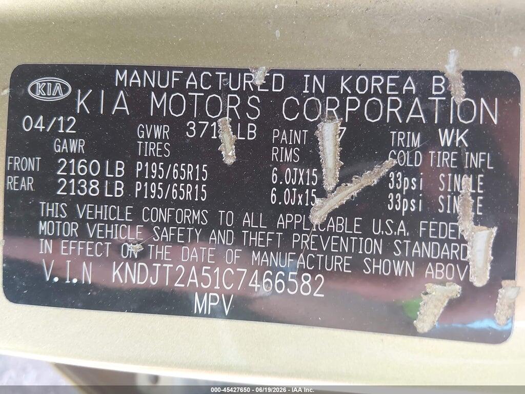 KNDJT2A51C7466582 2012 KIA SOUL photo no. 9