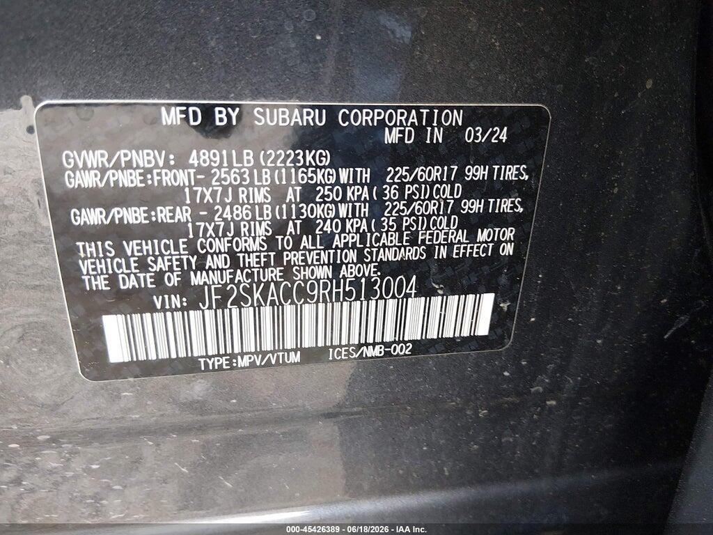 JF2SKACC9RH513004 2024 SUBARU FORESTER photo no. 9