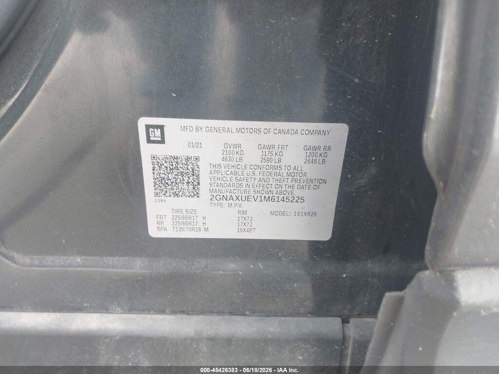 2GNAXUEV1M6145225 2021 CHEVROLET EQUINOX photo no. 9