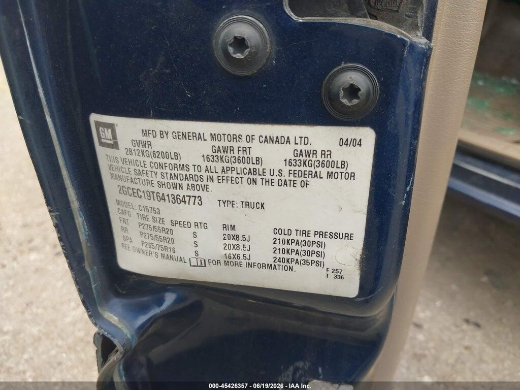 2GCEC19T641364773 2004 CHEVROLET SILVERADO 1500 photo no. 9