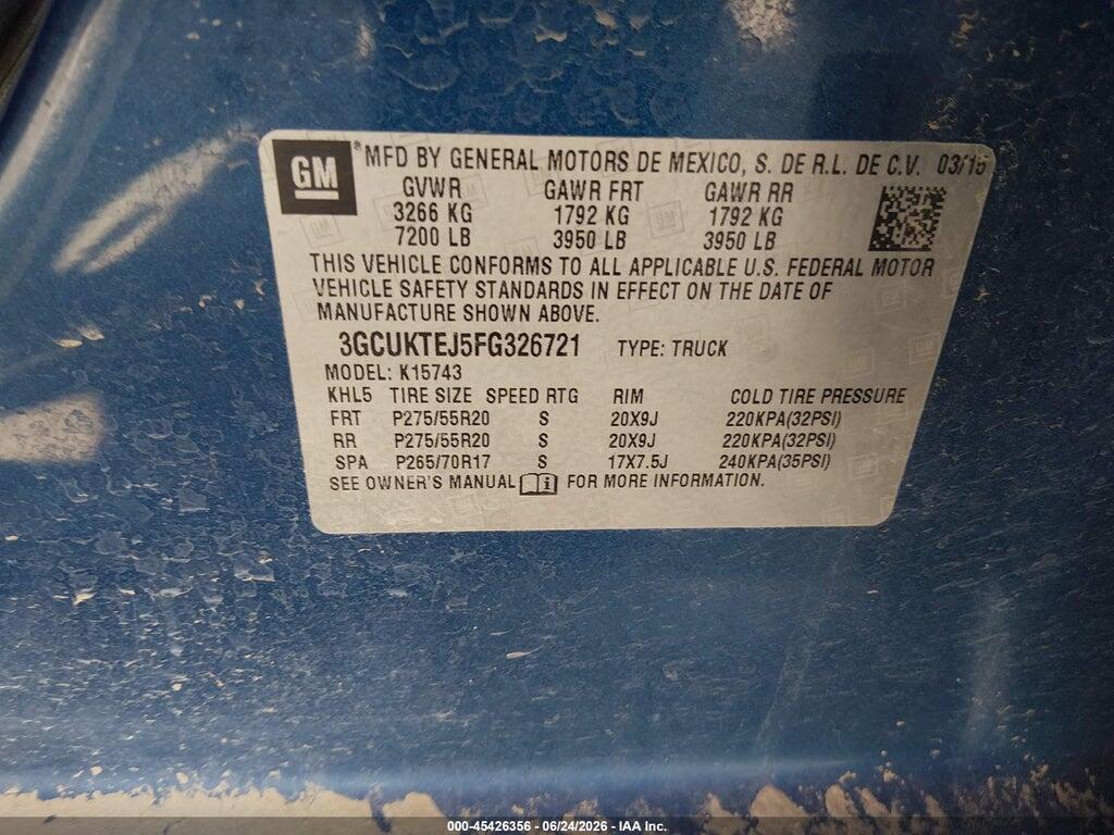 3GCUKTEJ5FG326721 2015 CHEVROLET SILVERADO 1500 photo no. 9