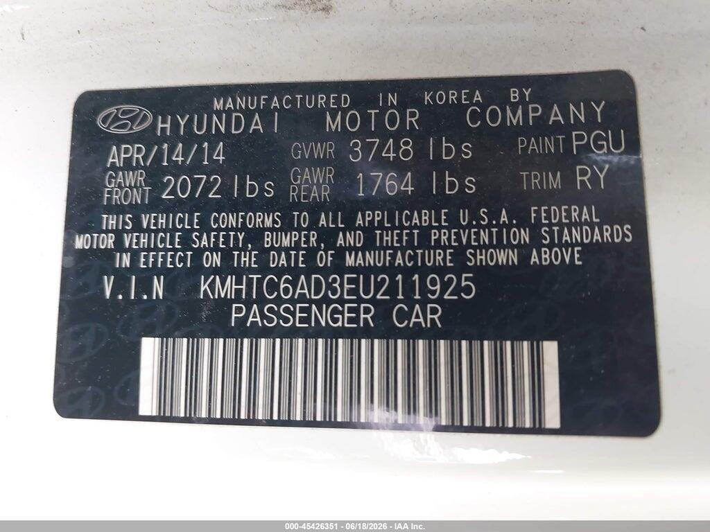 KMHTC6AD3EU211925 2014 HYUNDAI VELOSTER photo no. 9