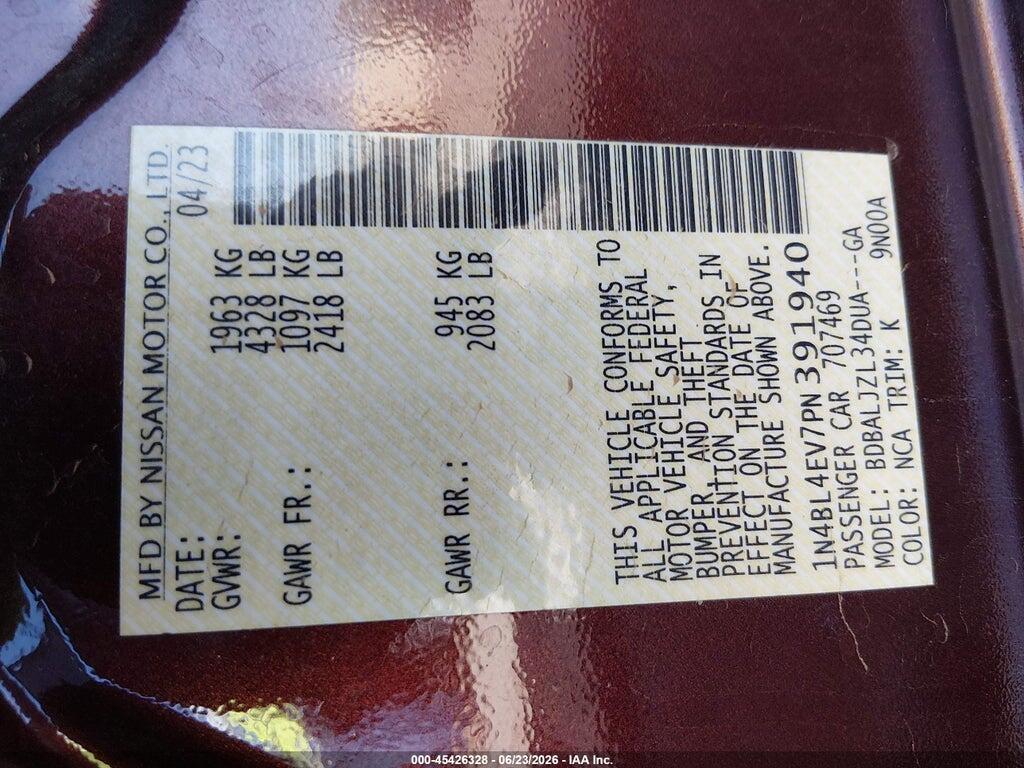 1N4BL4EV7PN391940 2023 NISSAN ALTIMA photo no. 9