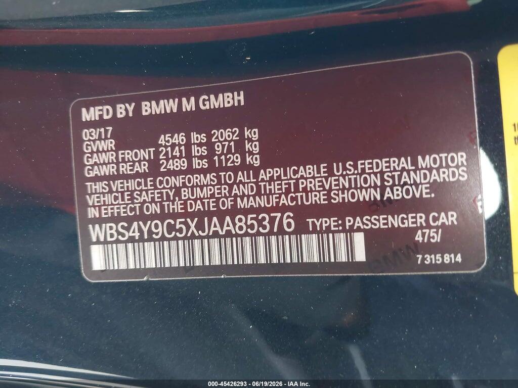 WBS4Y9C5XJAA85376 2018 BMW M4 photo no. 9