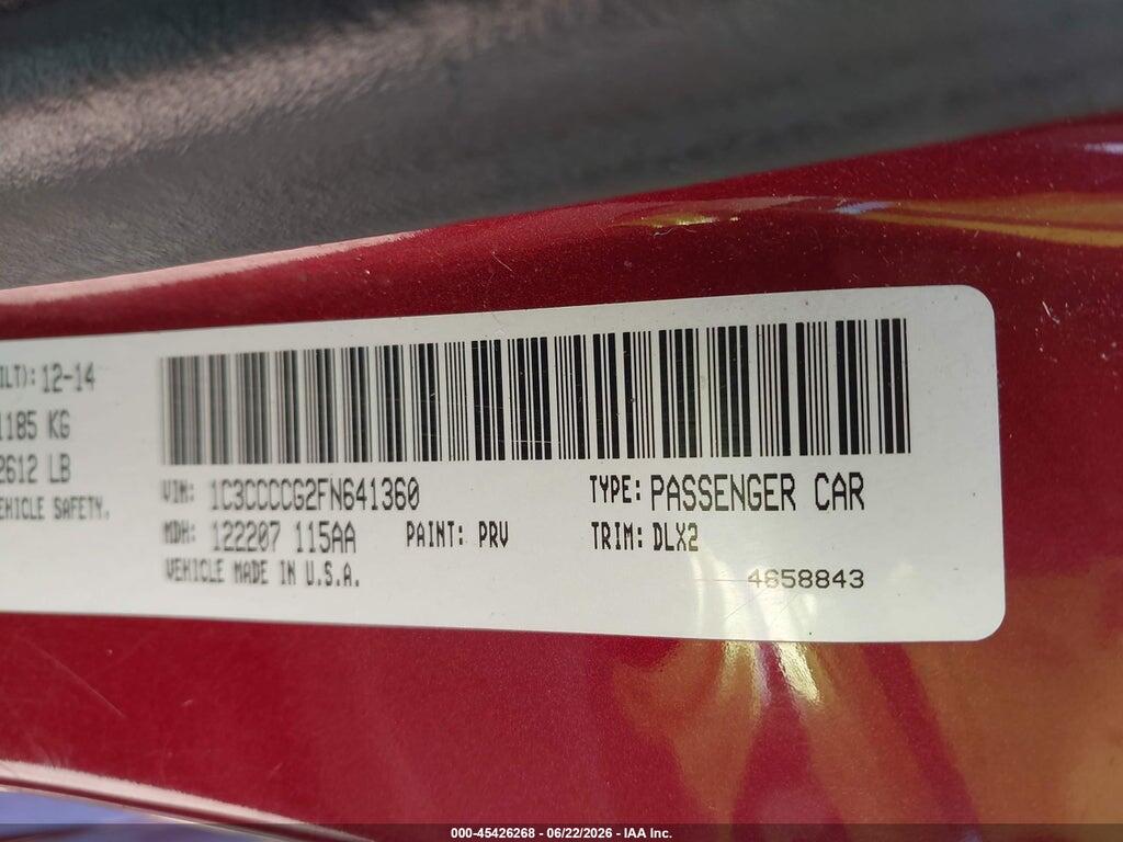 1C3CCCCG2FN641360 2015 CHRYSLER 200 photo no. 9