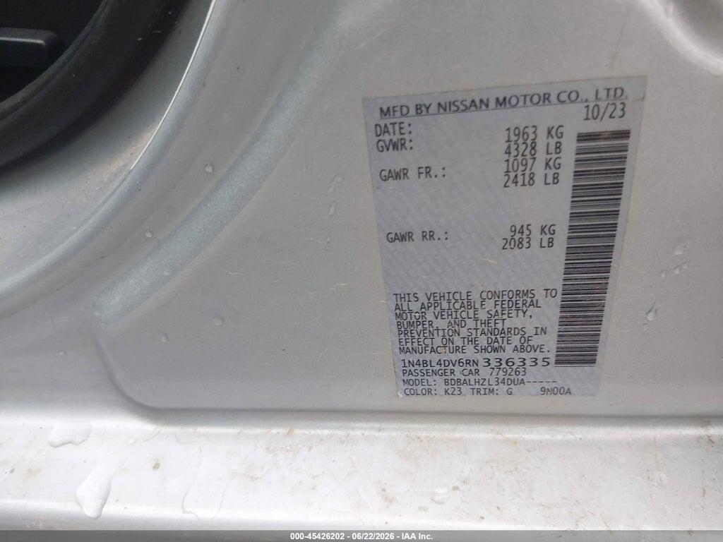1N4BL4DV6RN336335 2024 NISSAN ALTIMA photo no. 9