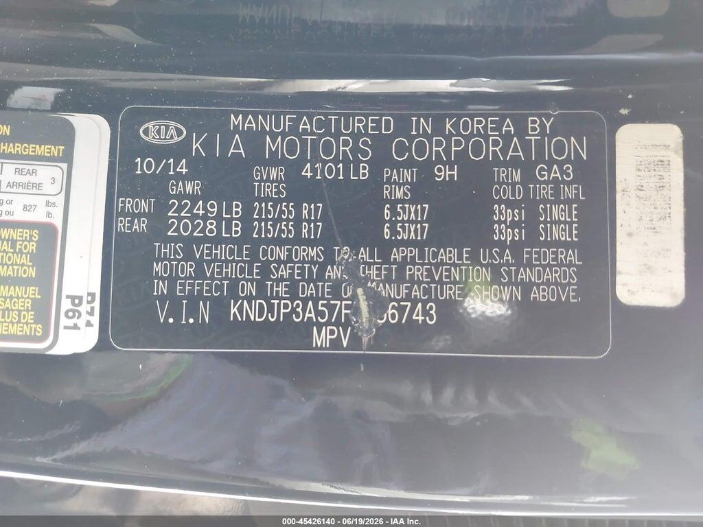 KNDJP3A57F7156743 2015 KIA SOUL photo no. 9