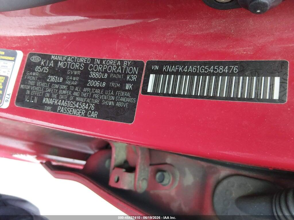 KNAFK4A61G5458476 2016 KIA FORTE photo no. 9