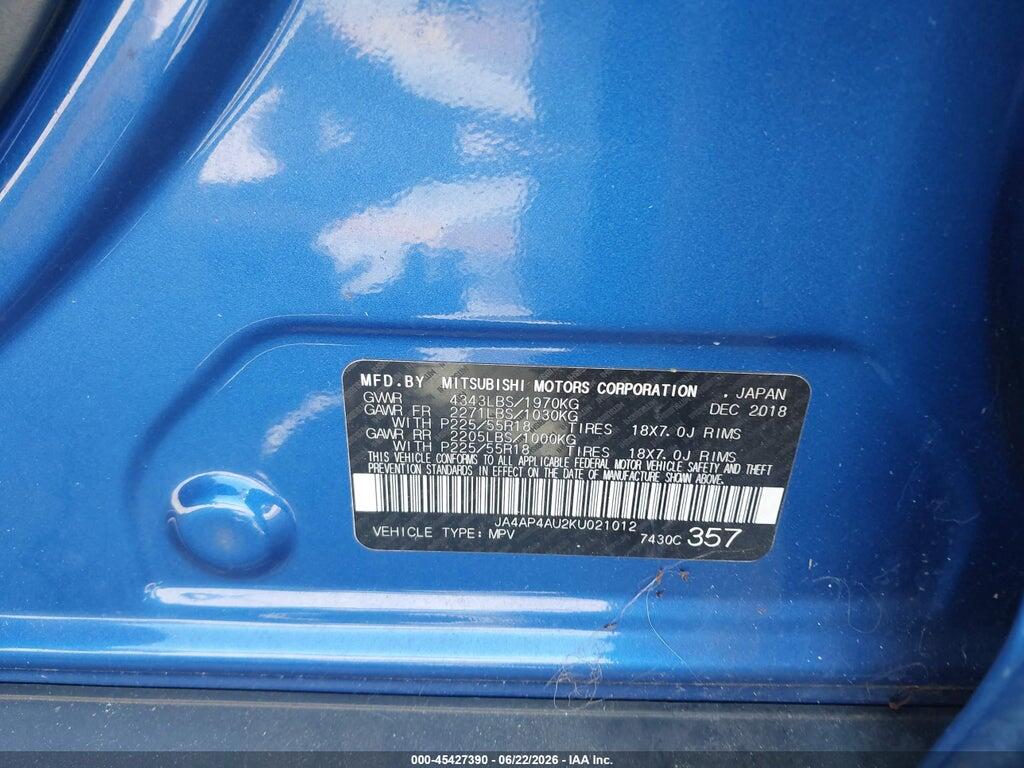 JA4AP4AU2KU021012 2019 MITSUBISHI OUTLANDER SPORT photo no. 9
