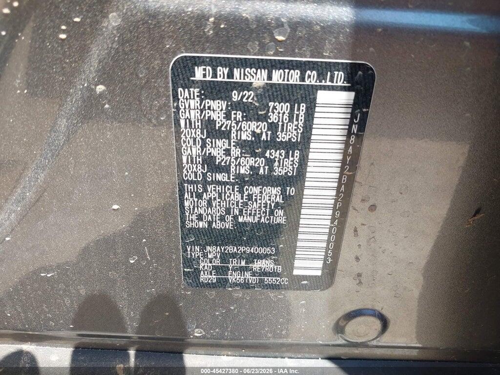 JN8AY2BA2P9400053 2023 NISSAN ARMADA photo no. 9