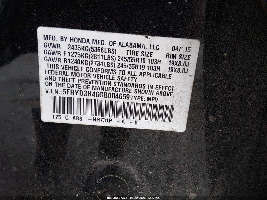 5FRYD3H46GB004659 2016 ACURA MDX photo no. 9