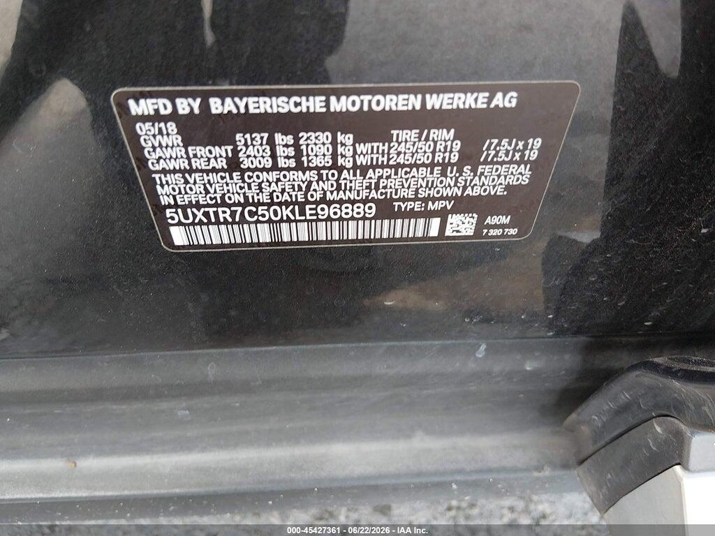 5UXTR7C50KLE96889 2019 BMW X3 photo no. 9