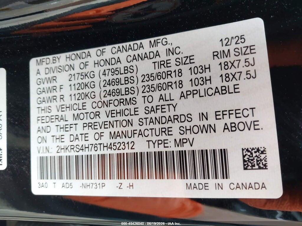 2HKRS4H76TH452312 2026 HONDA CR-V photo no. 9