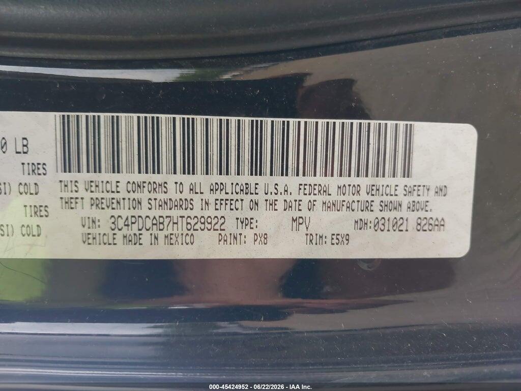 3C4PDCAB7HT629922 2017 DODGE JOURNEY photo no. 9