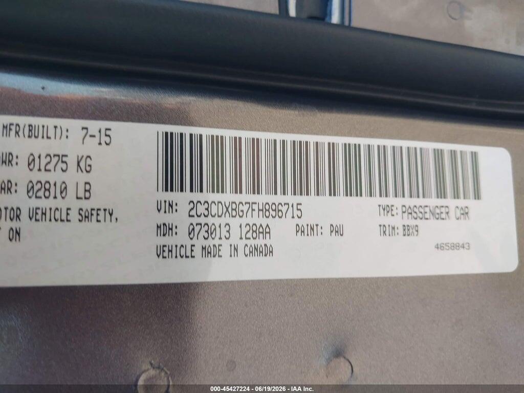 2C3CDXBG7FH896715 2015 DODGE CHARGER photo no. 9