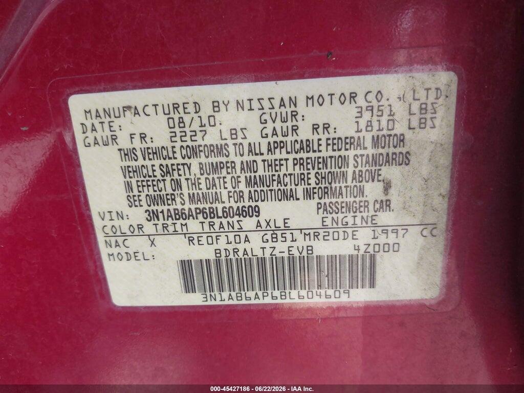 3N1AB6AP6BL604609 2011 NISSAN SENTRA photo no. 9