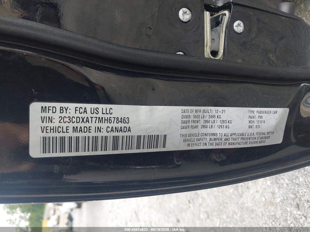 2C3CDXAT7MH678463 2021 DODGE CHARGER photo no. 9