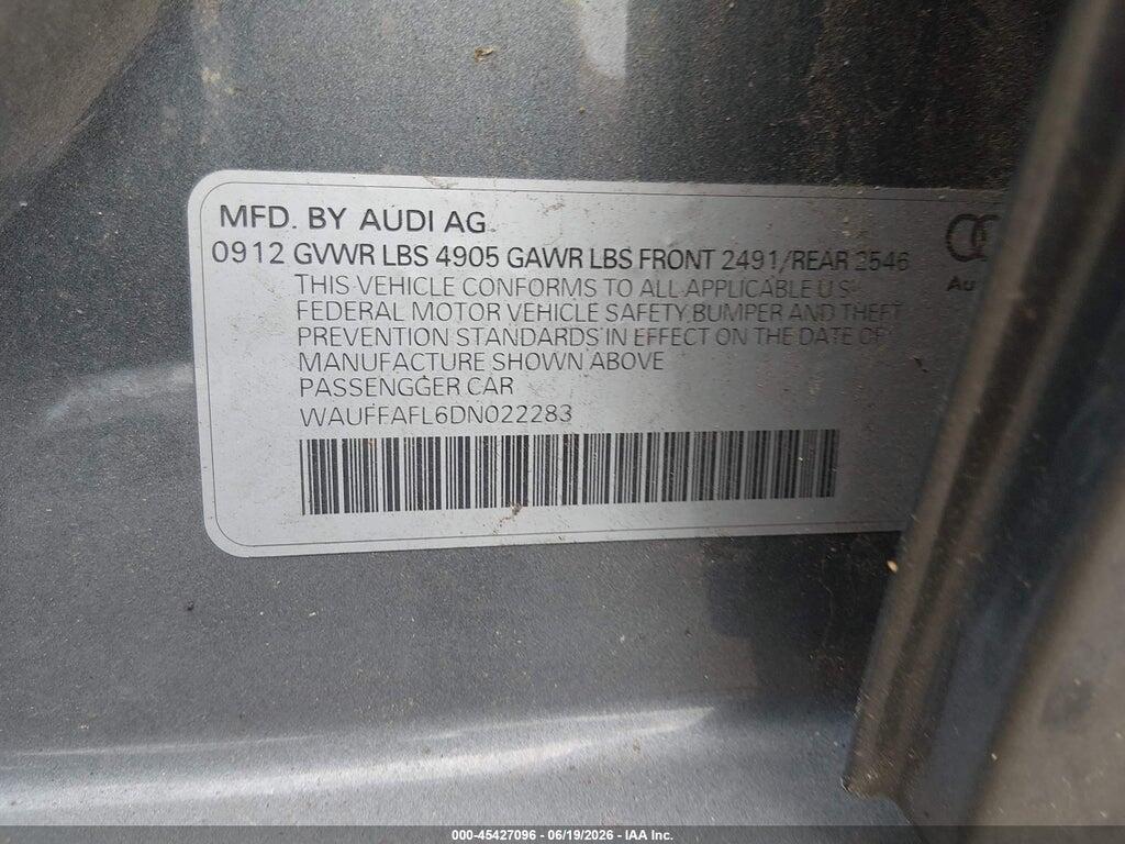 WAUFFAFL6DN022283 2013 AUDI A4 photo no. 9