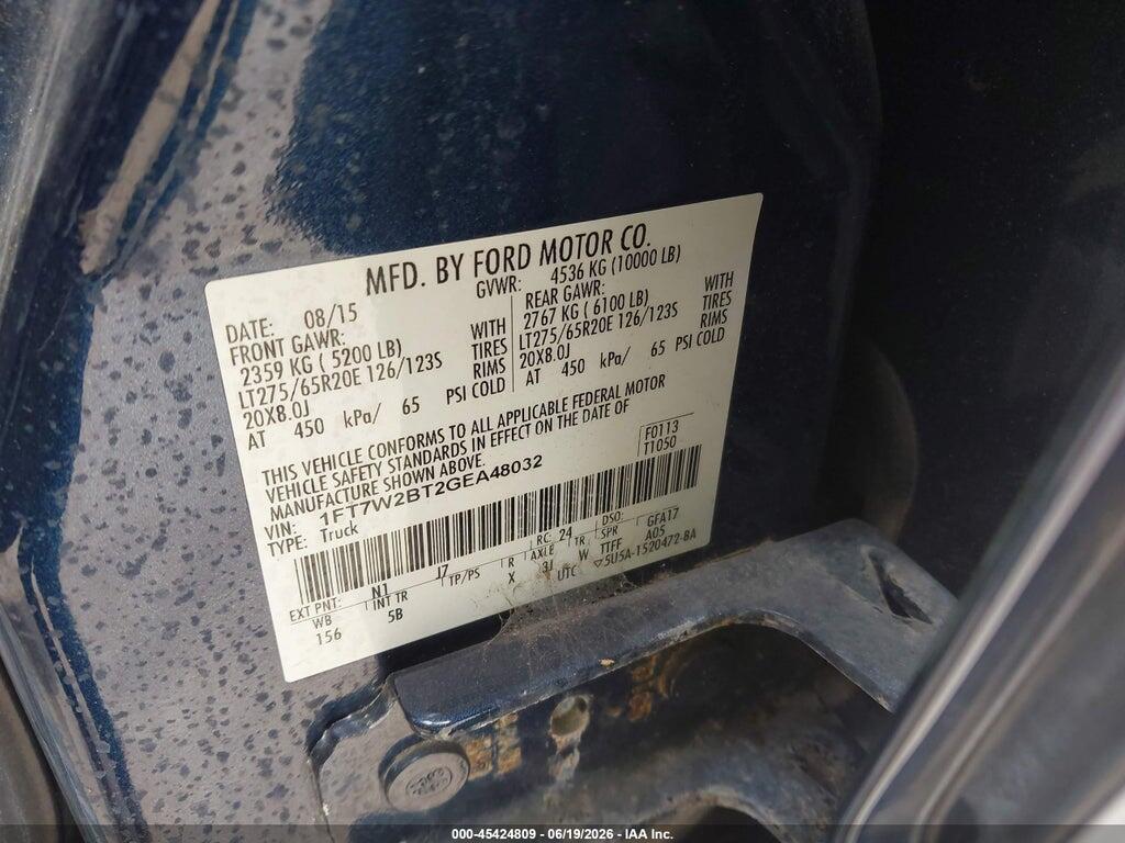 1FT7W2BT2GEA48032 2016 FORD F-250 photo no. 9