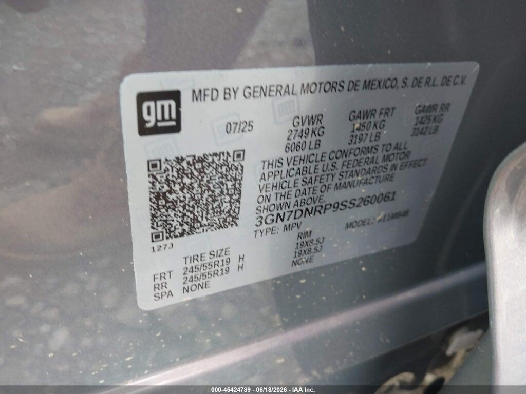 3GN7DNRP9SS260061 2025 CHEVROLET EQUINOX EV photo no. 9