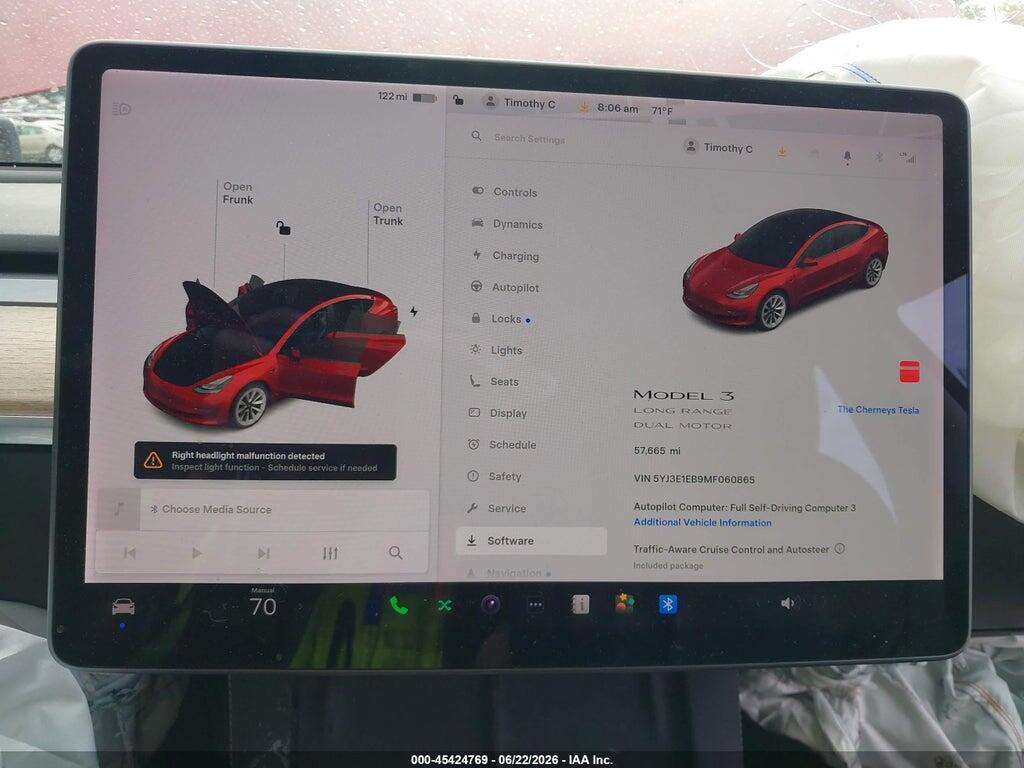 5YJ3E1EB9MF060865 2021 TESLA MODEL 3 photo no. 7