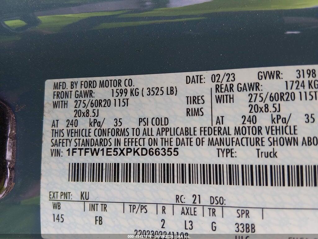 1FTFW1E5XPKD66355 2023 FORD F-150 photo no. 9