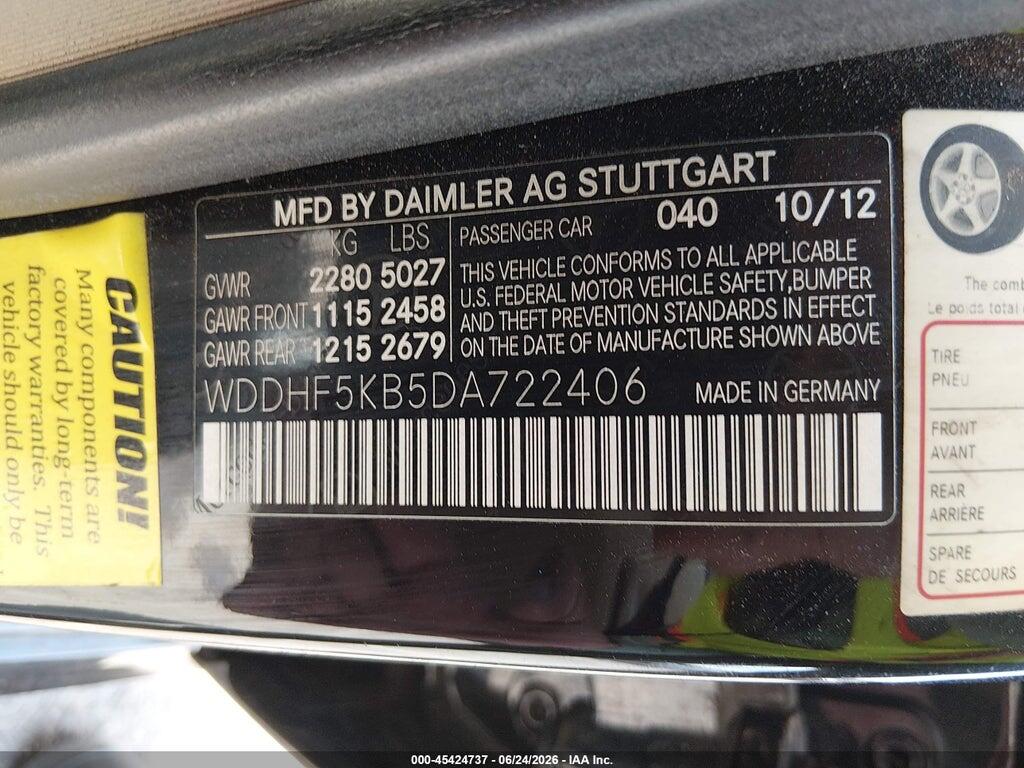 WDDHF5KB5DA722406 2013 MERCEDES-BENZ E 350 photo no. 9