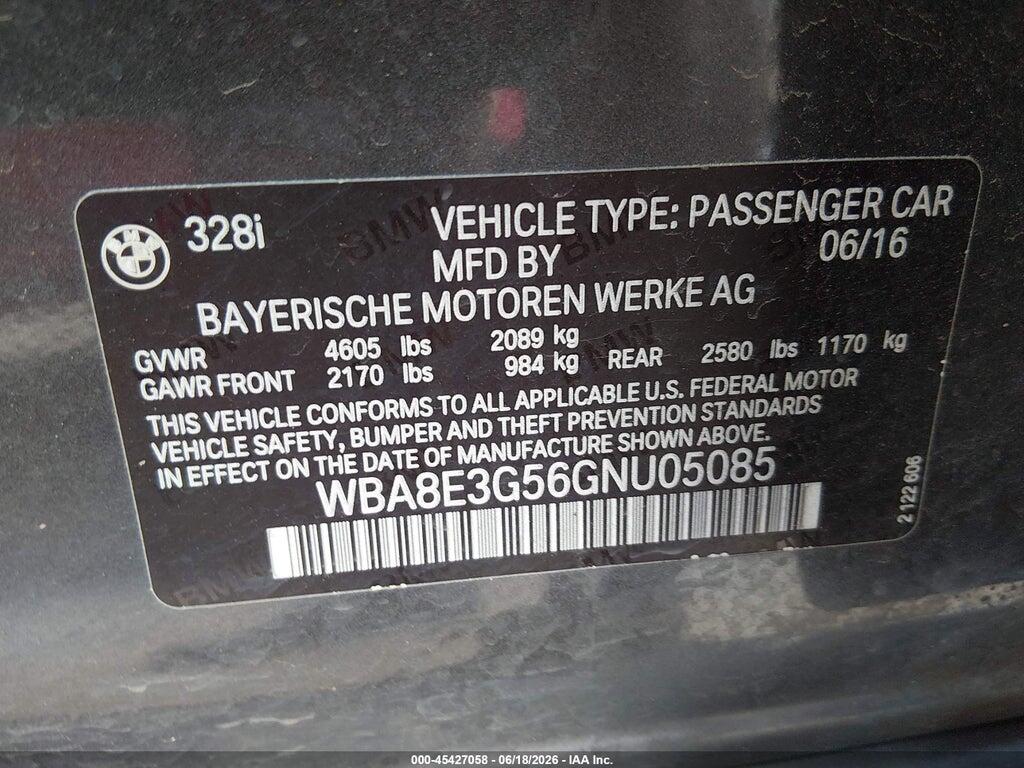 WBA8E3G56GNU05085 2016 BMW 328I photo no. 9