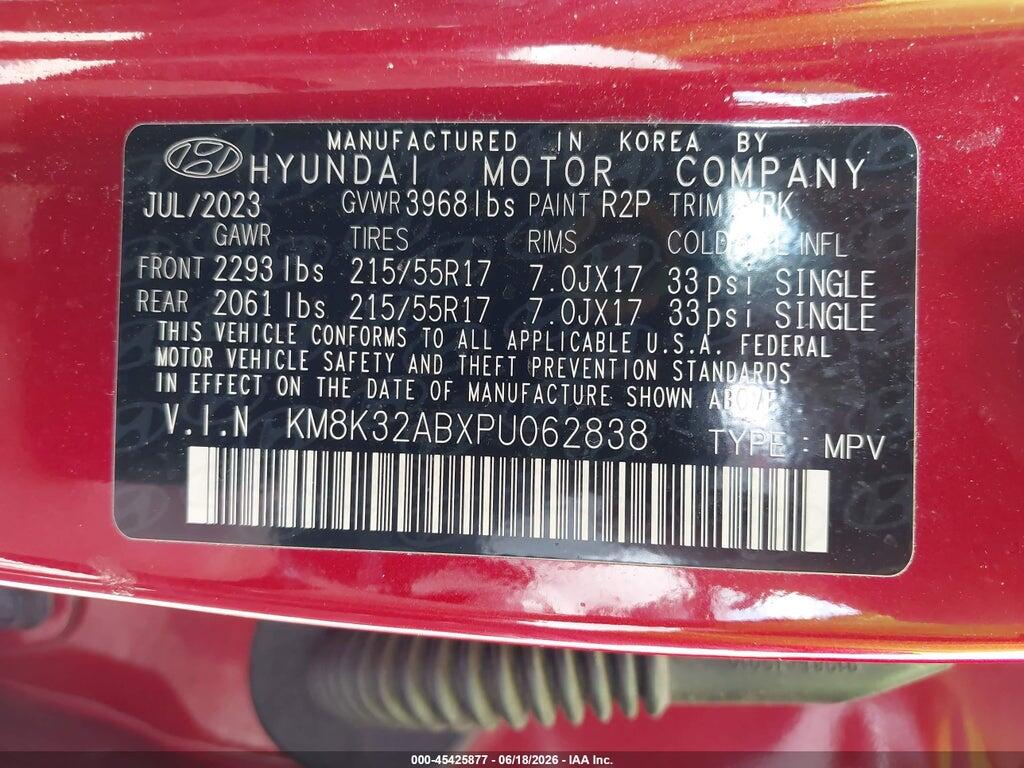 KM8K32ABXPU062838 2023 HYUNDAI KONA photo no. 9