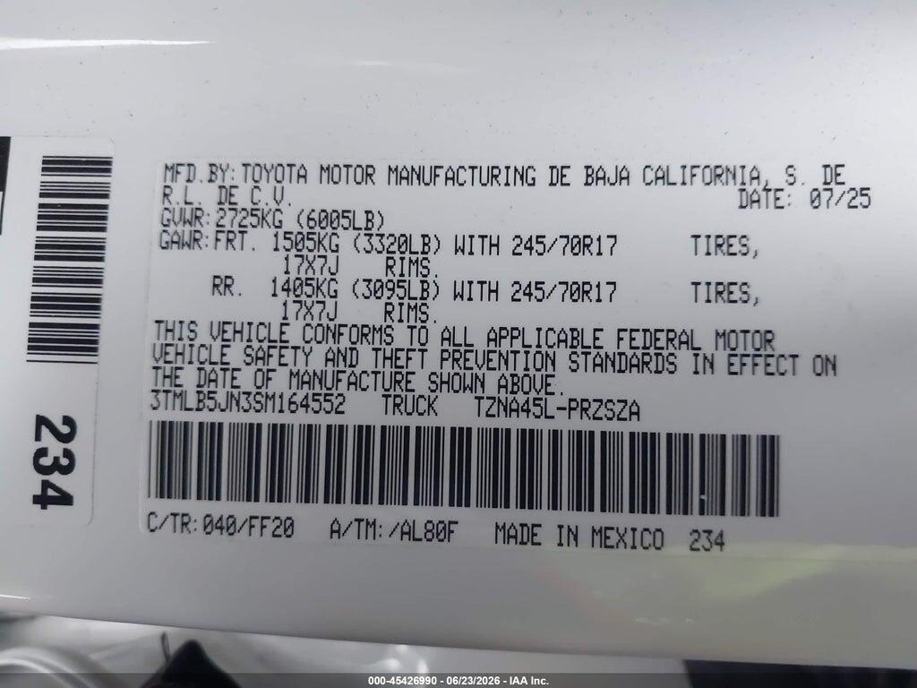 3TMLB5JN3SM164552 2025 TOYOTA TACOMA photo no. 9