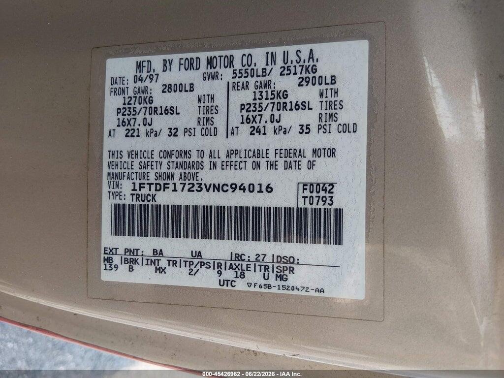 1FTDF1723VNC94016 1997 FORD F-150 STANDARD photo no. 9