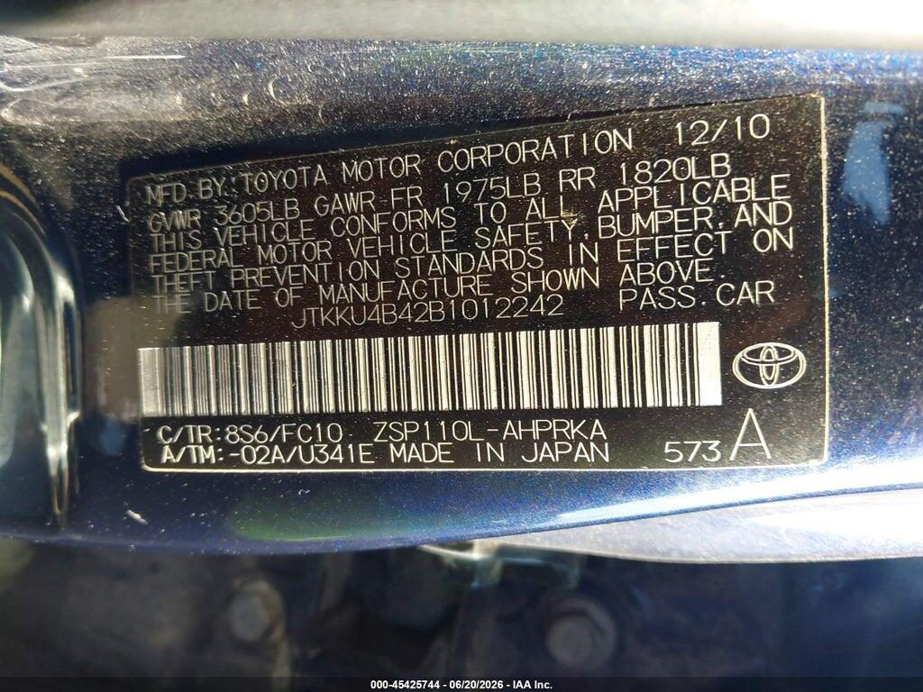 JTKKU4B42B1012242 2011 SCION XD photo no. 9