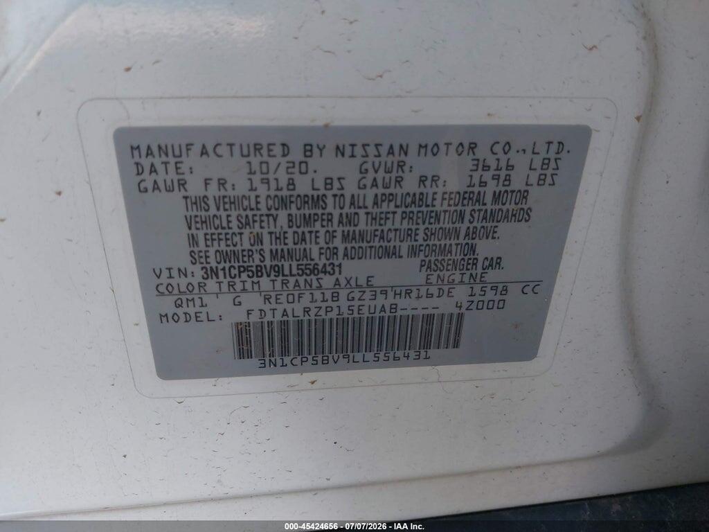 3N1CP5BV9LL556431 2020 NISSAN KICKS photo no. 9