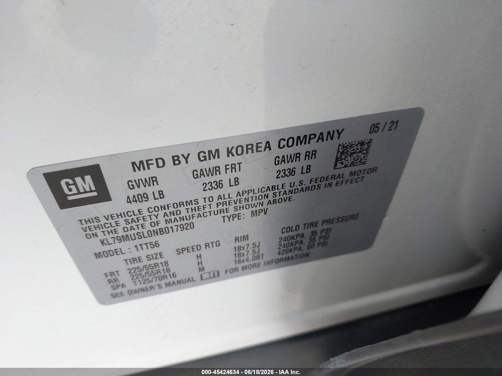 KL79MUSL0NB017920 2022 CHEVROLET TRAILBLAZER photo no. 9