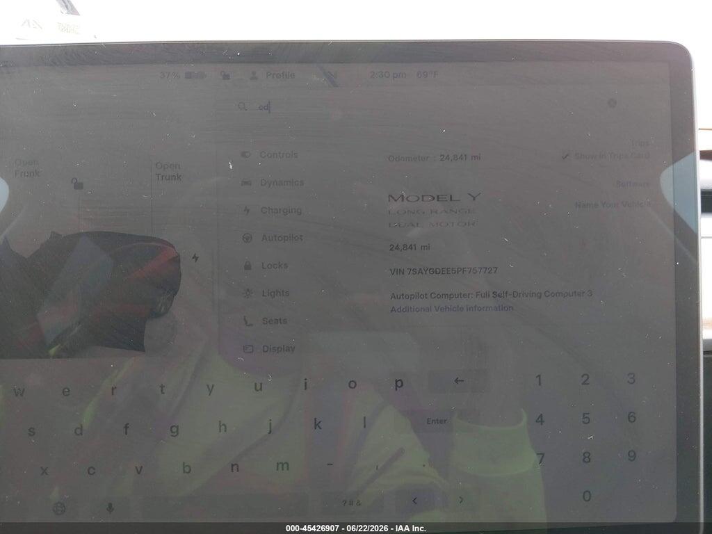 7SAYGDEE5PF757727 2023 TESLA MODEL Y photo no. 7