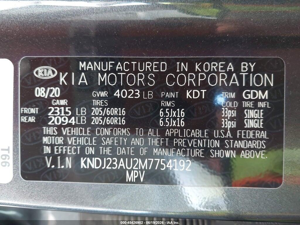 KNDJ23AU2M7754192 2021 KIA SOUL photo no. 9