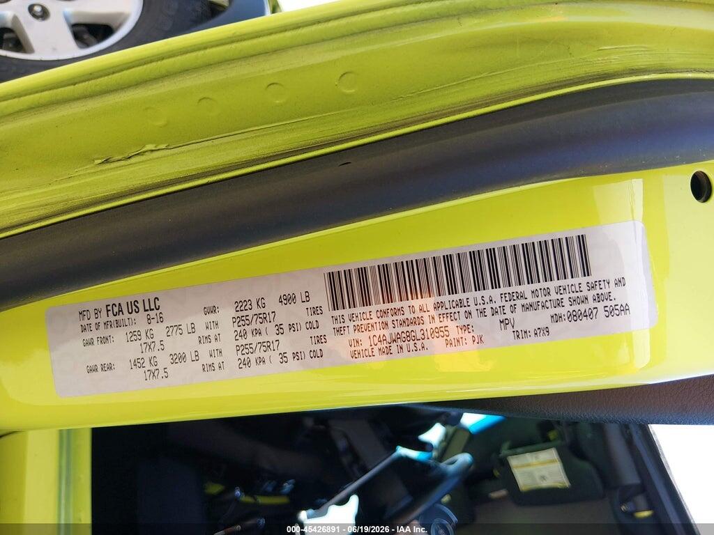 1C4AJWAG8GL310955 2016 JEEP WRANGLER photo no. 9