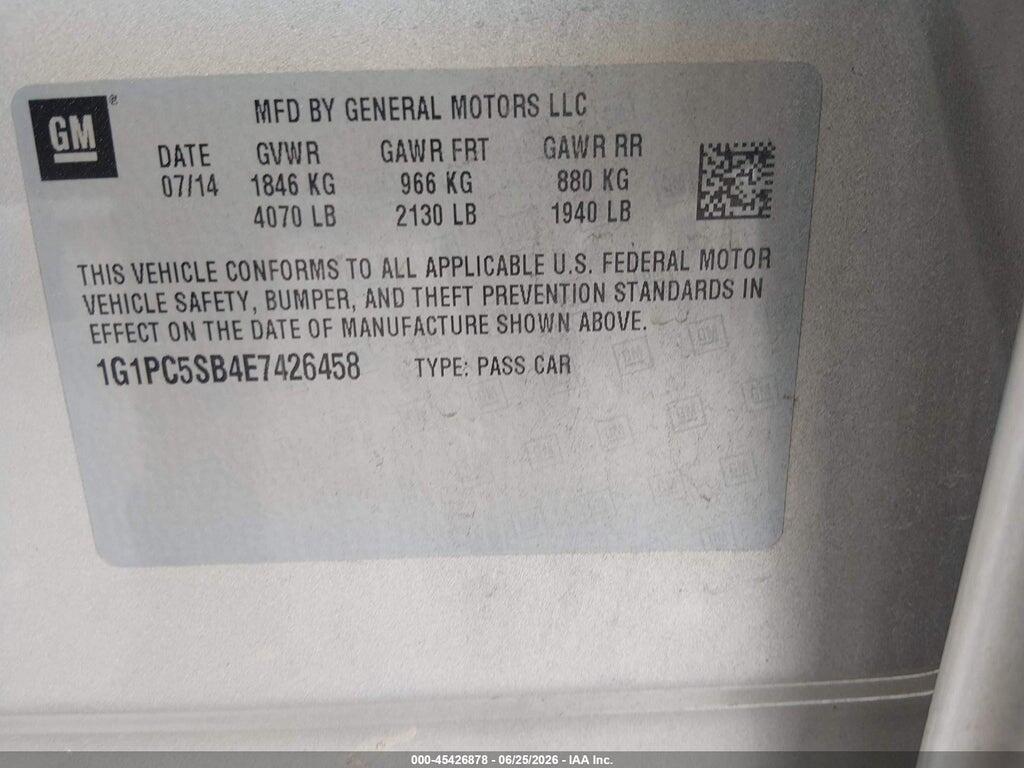 1G1PC5SB4E7426458 2014 CHEVROLET CRUZE photo no. 9