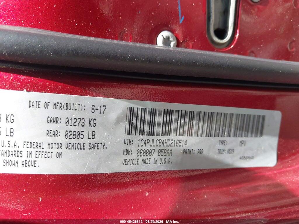 1C4PJLCB4HD216514 2017 JEEP CHEROKEE photo no. 9