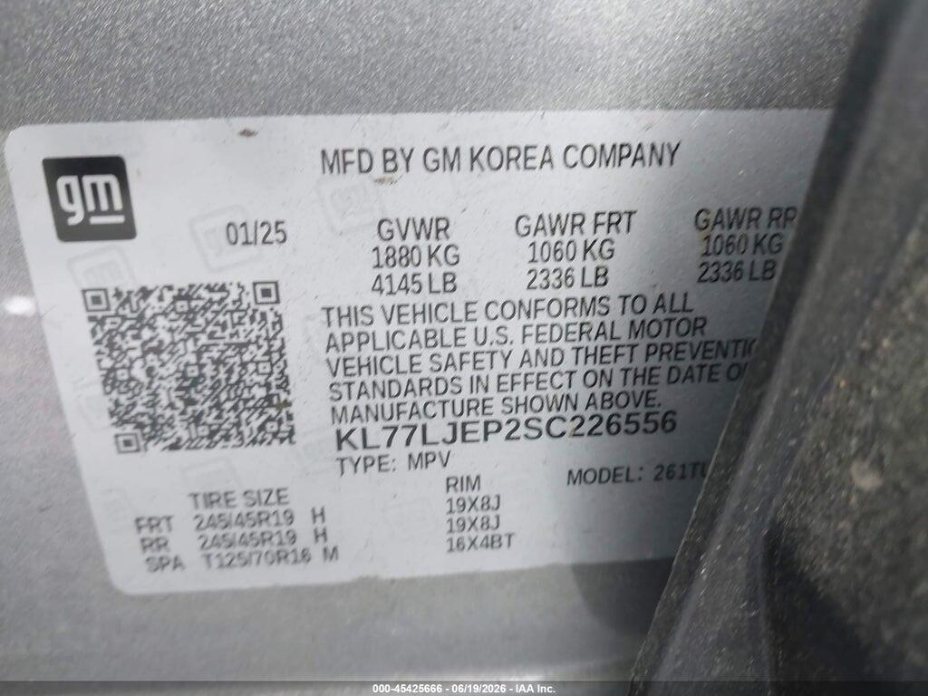 KL77LJEP2SC226556 2025 CHEVROLET TRAX photo no. 9