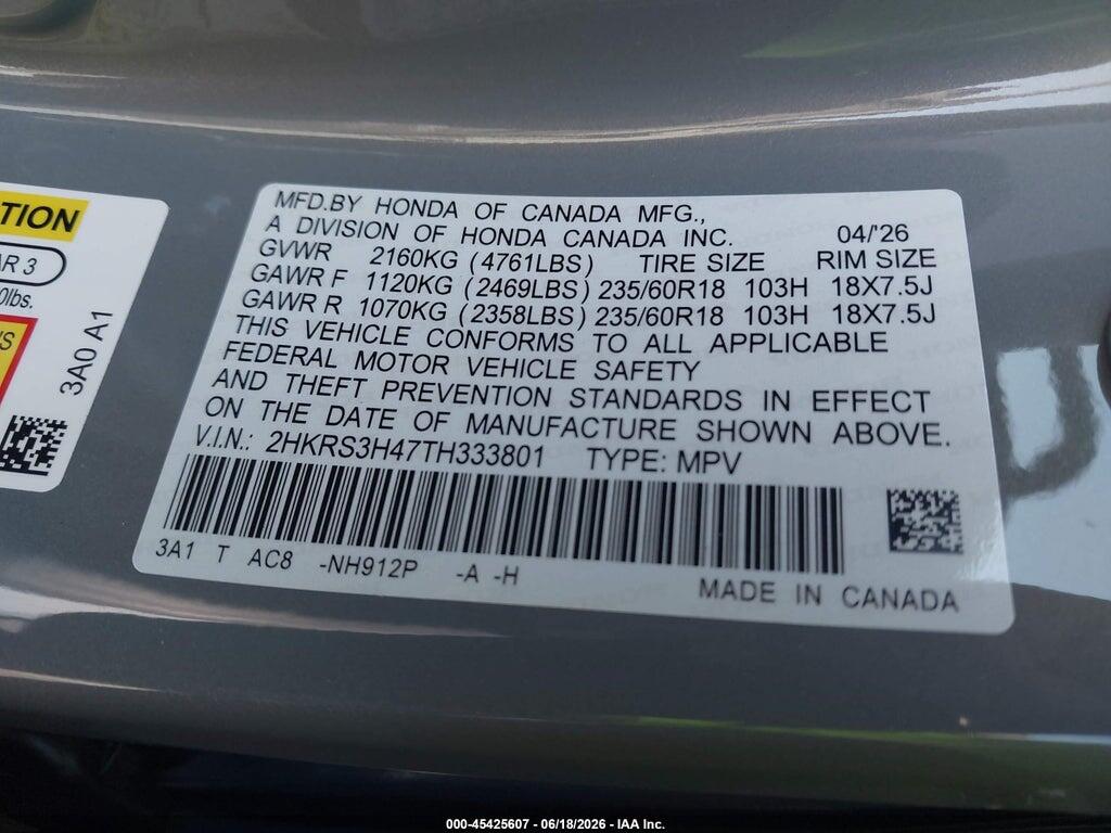 2HKRS3H47TH333801 2026 HONDA CR-V photo no. 9