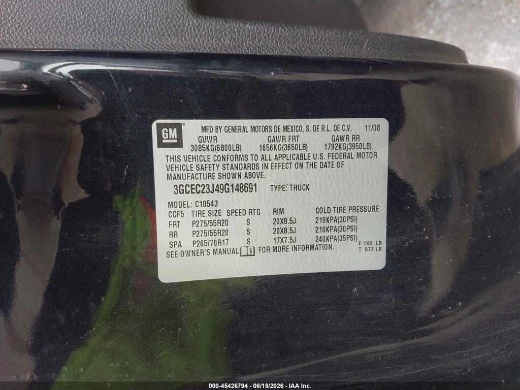 3GCEC23J49G148691 2009 CHEVROLET SILVERADO 1500 photo no. 9