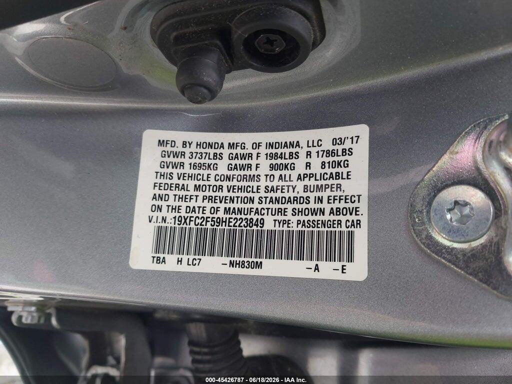 19XFC2F59HE223849 2017 HONDA CIVIC photo no. 9
