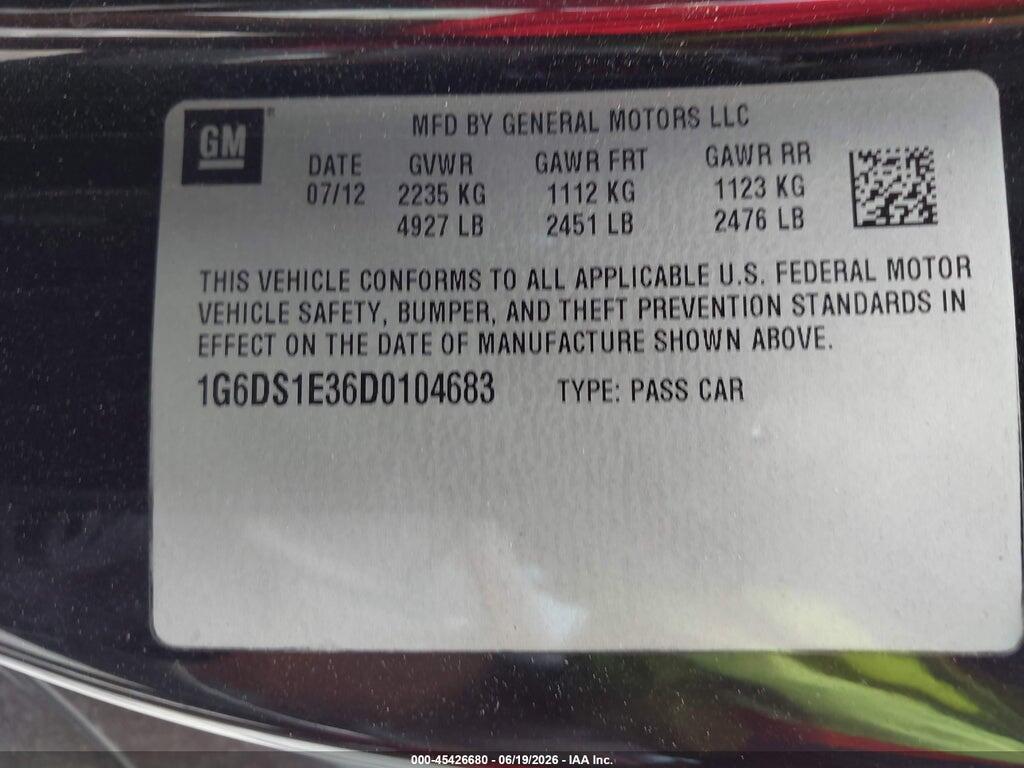1G6DS1E36D0104683 2013 CADILLAC CTS photo no. 9