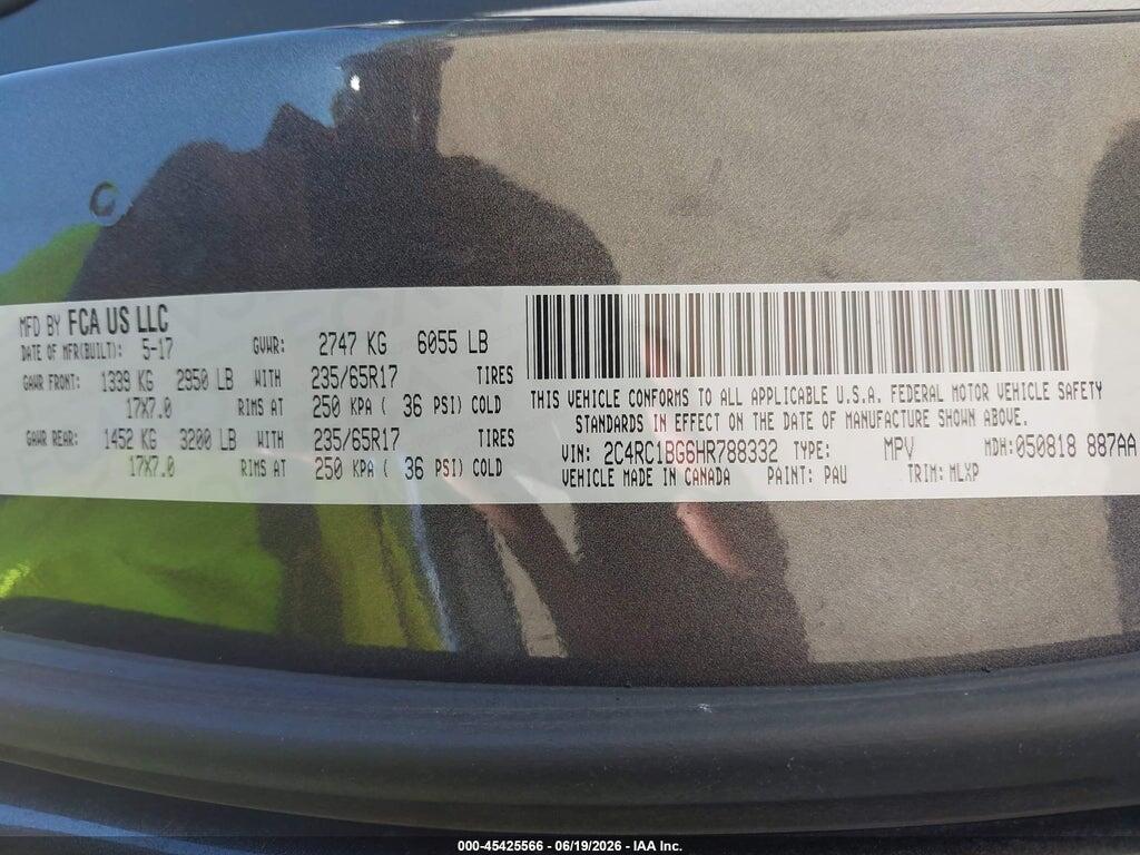 2C4RC1BG6HR788332 2017 CHRYSLER PACIFICA photo no. 9