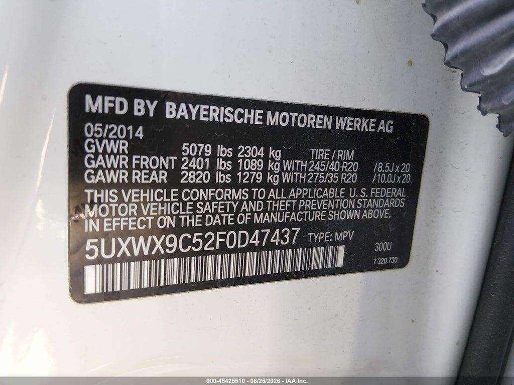5UXWX9C52F0D47437 2015 BMW X3 photo no. 9