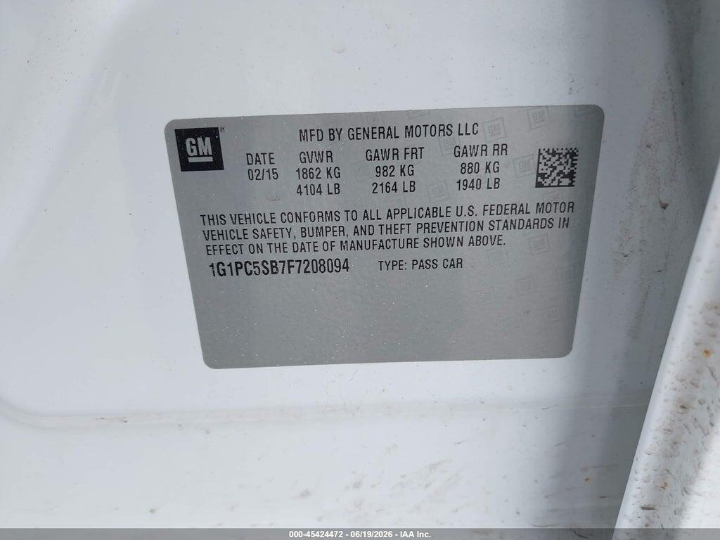 1G1PC5SB7F7208094 2015 CHEVROLET CRUZE photo no. 9